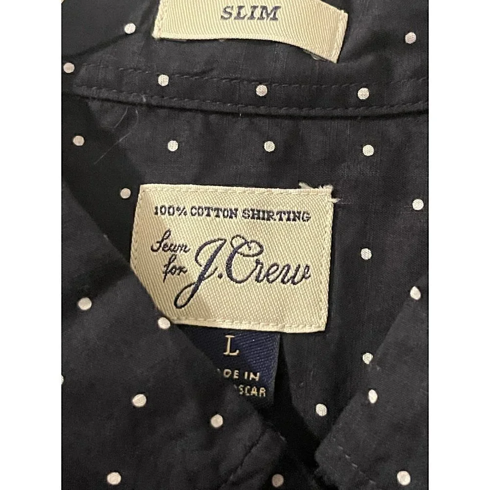 Team for J. Crew Short Sleeve Slim Fit 100% Cotton Size Large NWT